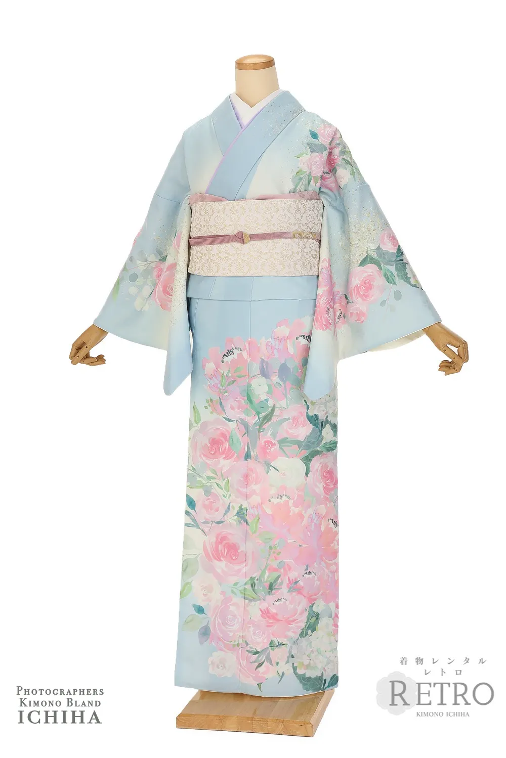 ICHIHA訪問着モネ調 水色ピンク